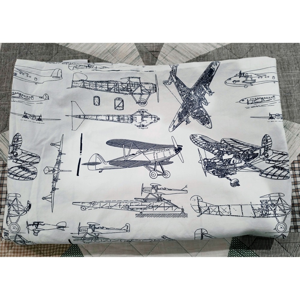 Boy's Bedding Bundle: RH Airplane Twin Sheet & Ralph Lauren Chambray Pillowcase